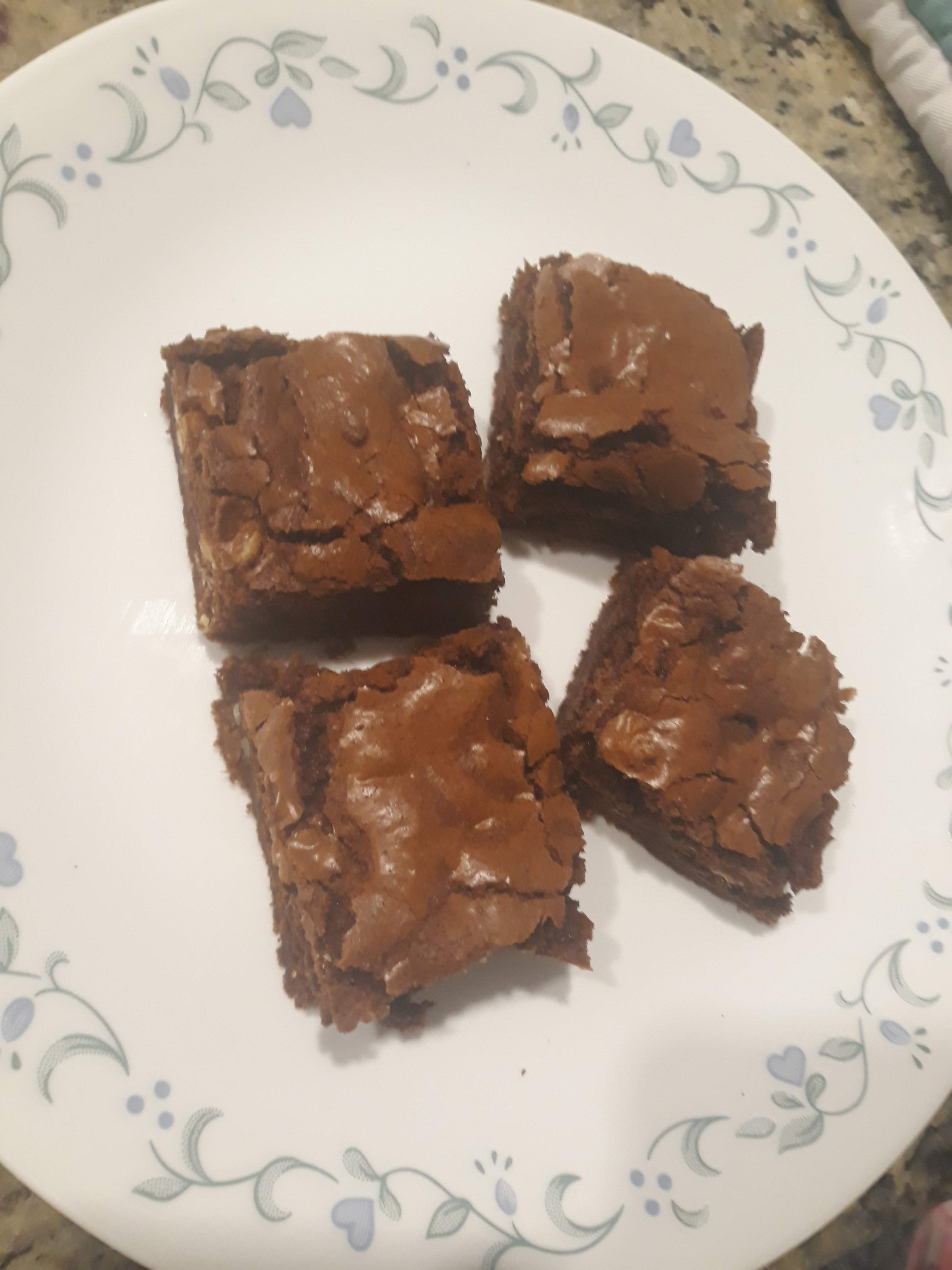 Fudgy brownies cut into squares